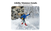 Miniature Hiking Figure Collectible 1:64 Scale Mountaineer Figure High Detail Snow Mountain Expedition Model for Dioramas, Sand Table Displays