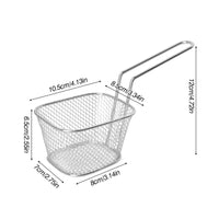 Stainless Steel Chip Basket Long Handle Wire Mesh Food Holder Kitchen Utensil for Home Cooks, Restaurant