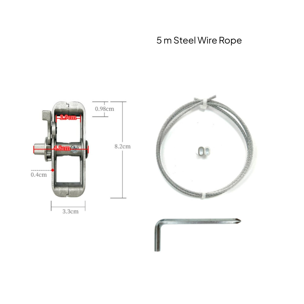 Rust-Proof Wire Rope Tensioner Long-Lasting Self-Locking Cable Gripper 100kg Load Capacity for Homeowners, DIY Enthusiasts, Outdoor, Home