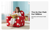 Cartoon Design Strawberry-Shaped Chair Soft Upholstery kids' Furniture Sturdy Frame Upholstered Armchair Materials for Girls, Toddlers, Parents, storytime Corner, Playroom, Bedroom, Living Room