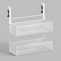 Office Desk Hanging Basket with Adjustable Iron Frame for Storage, Shelf Organizer with Hooks for Home Workers, No Drill Installation
