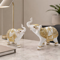 Resin Carved Lucky Elephant Figurine for Housewarming and Business Gifts