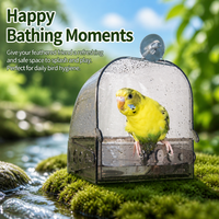 Parrot Bath, Parrot Shower for Cage, Avian Bathtub with Removable Tray, Water-Resistant Enclosed Design, Easy to Clean Pet Bathtub
