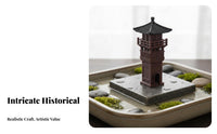 Bonsai Landscape Decoration Intricate Details Bonsai House Decoration Intricately Detailed Miniature Chinese House for DIY Arrangers, Rockery, Desktop