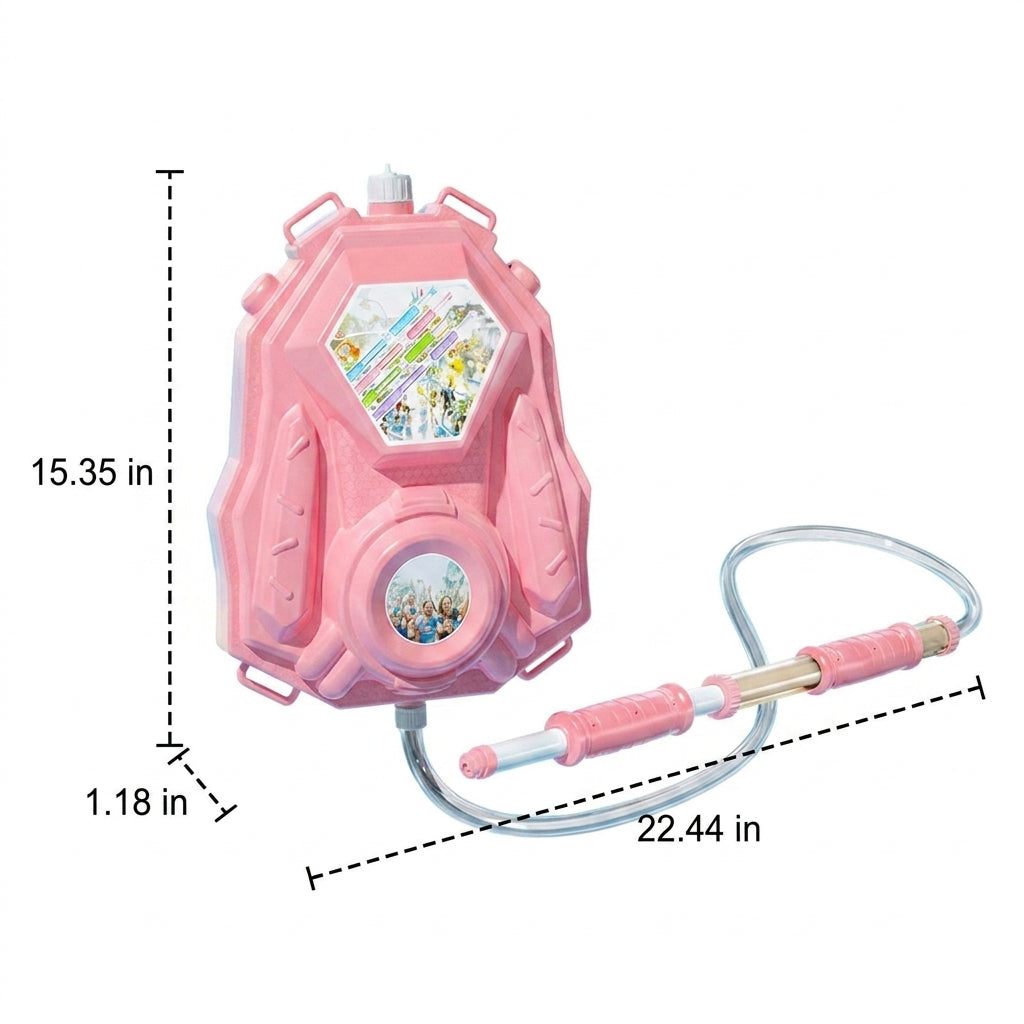 Water Blaster Backpack, Large Capacity 8L Water for Kids, Continuous Flow Reciprocating Watergun Polymer Summer Toy for Garden Play