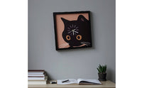 Cat Wall Clock Modern Clock with Cat Face Non-Ticking for Nursery, Bedroom