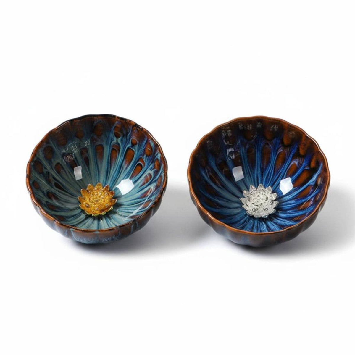 2 Pieces Ceramic Glaze Jianzhan Tea Cup Long-Lasting Peacock Tea Cup Drinkware Eco-Friendly for Company Events