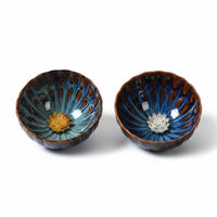 2 Pieces Ceramic Glaze Jianzhan Tea Cup Long-Lasting Peacock Tea Cup Drinkware Eco-Friendly for Company Events