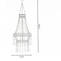 Waterproof Beaded Tassel Pendant Light Automatic Dusk to Dawn Chandelier Style Solar Light Frost-Proof Solar Chandelier Weather Resistant