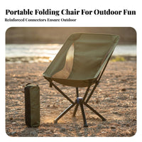 Easy Assembly Collapsible Moon Chair High Load Capacity Lightweight Folding Chair Heavy Duty Aluminum Frame Camp Seat Ergonomic Design for Campers, Backpackers, Travelers, Picnic, Picnics, Fishing, Backyard