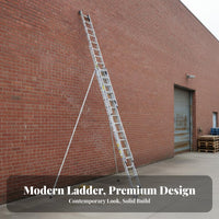 3-Section Extension Ladder High Load Capacity Telescopic Fire Ladder Anti-Slip Rungs for Firefighters, Home Renovation, Building Exteriors, Warehouses