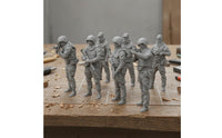 7 Pieces Unpainted Resin Soldiers One-Piece Three-dimensionalPrinted Infantryman Models Detailed Troop Miniatures for Painting, Display