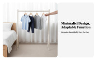 complimentarystanding Single-Rod Clothes Stand Cream and design Garment Rack Minimalist Design Clothing Organizer Space-Saving for Children, homeowners, Bedroom, Bedside, Entrymethod, Dorm Room