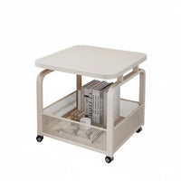 On casters 2-Tier Utility Cart Minimalist design Mobile Furniture Space Saving Storage Trolley Multi-Functional for Apartment Dwellers, Office Workers, Living Room, Bedroom, Kitchen, Bathroom