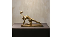 Gift Idea Home Golden Ornament Gymnast Statue Geometric Style Metal Gymnast Figurine for Living Room