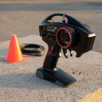 High Simulation Design RC Controller Steering Wheel Upgrade Kit Thickened Sponge Grip Transmitter Handwheel with Brake Disc CNC Machined RC Transmitter Steering Wheel