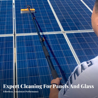 Photovoltaic Panel Washing Tool Adjustable Angle Head Photovoltaic Module Cleaning Brush Customized Fiber Bristles Water Fed Pole Brush for Rooftops