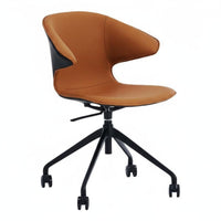 Minimalist and design Armless Shell Chair on casters Height Adjustable rotate Seat Ergonomic Design Office Furniture effortless Rolling Casters for Home Workers, Adults, Students, Study Room, Small areas, Bedroom