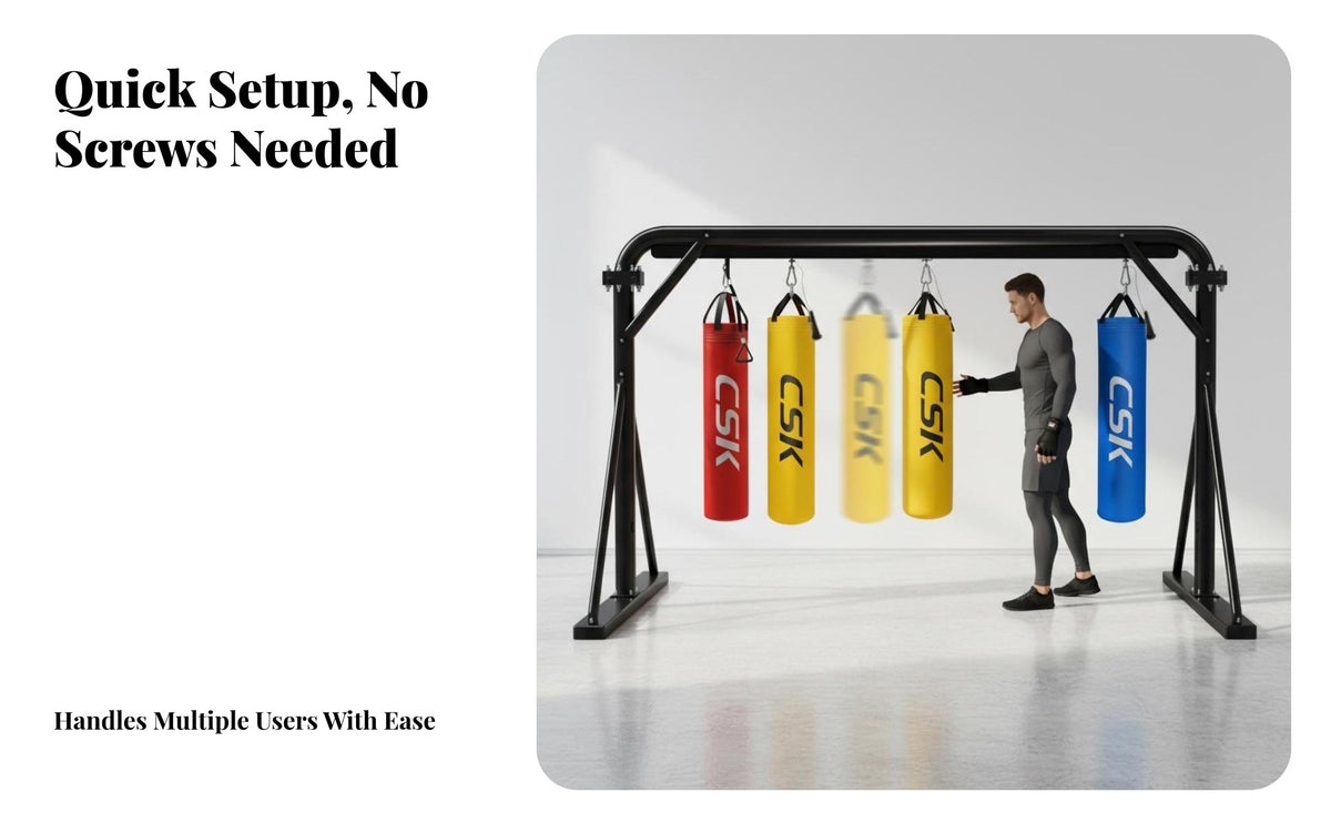 Freestanding Punching Bag Stand Indoor & Outdoor Use Gantry Training Frame Commercial Grade Heavy Duty Boxing Frame for Athletes, Teenagers, Home Gym