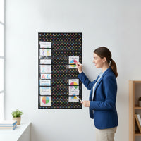 Transparent Hanging Pocket Chart Heavy-Duty Pocket Chart with Clear Pockets Organizer for Homeschoolers
