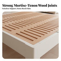 Headboardless Slatted Frame sturdy Wood Construction Bedroom Furniture floor-mat-inspired Inspired foundation Base for Minimalists, Small Living Spaces, kid's Room