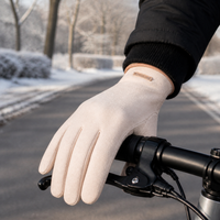 Women's Thermal Velvet Winter Gloves with Touchscreen Fingertips for Driving Cycling