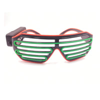 LED Shutter Glasses Bi-Color Color EL Wire Glasses Powered Novelty Eyewear for Parties, Festivals