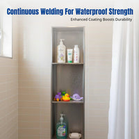Embedded Stainless Steel Wall Niche, Open Hollow Bathroom Shelf, Multi-Tier Shower Storage Rack