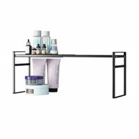Space-Saving Under-Cabinet Tiered Rack Layered Design Bathroom Accessory 2-Tier Countertop Shelf Multi-Functional for homeowners, Renters, Parents, Vanity, Washstand