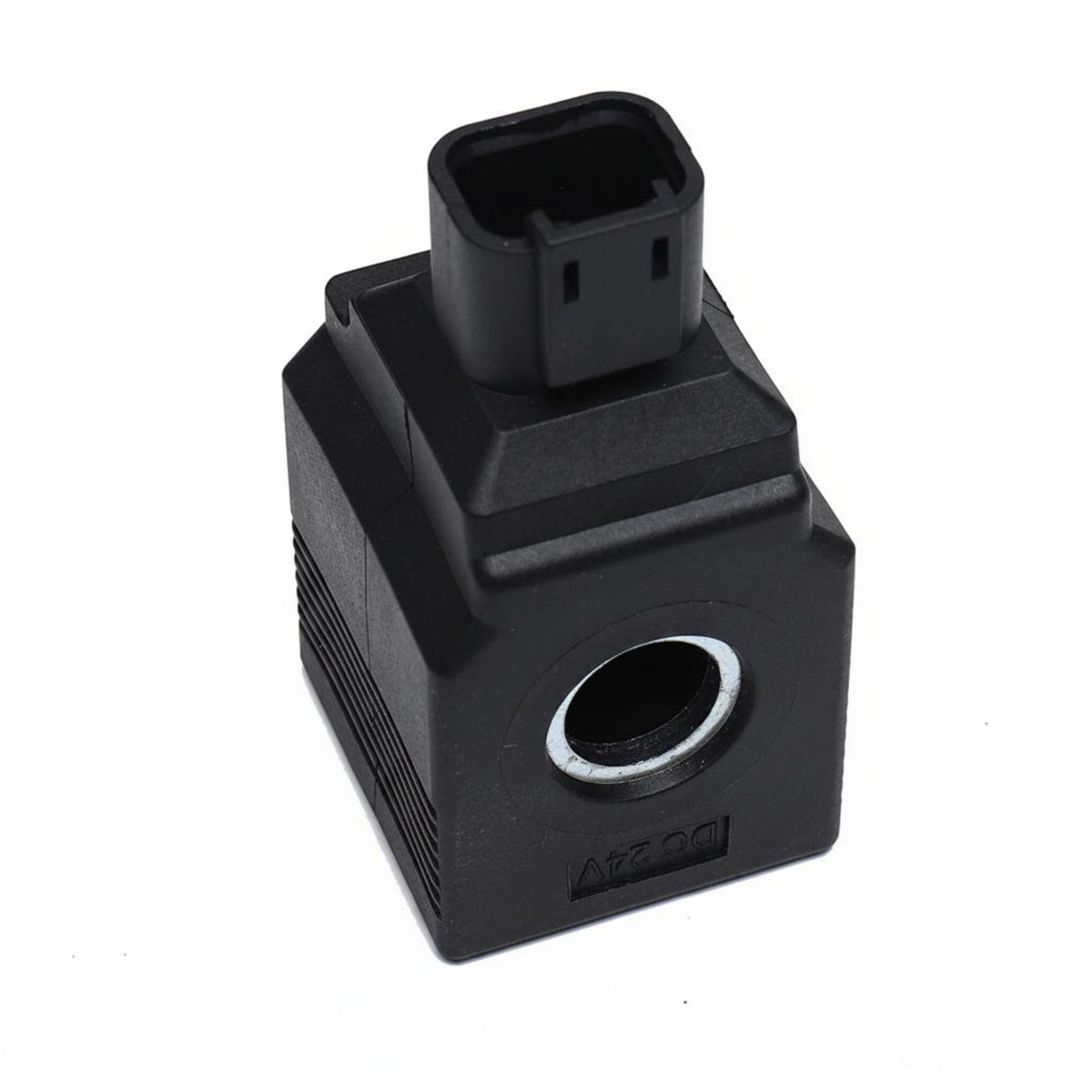 Metal-Lined Opening 24V DC Valve Coil Black Housing 24V Solenoid Valve Coil Square Connector Industrial Part