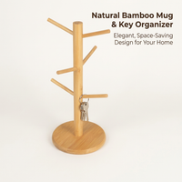Cup Stand Cup Holder, Coffee Bar Cup Holder, Coffee Cup Stand Cup, Bamboo Mug Tree Thicker, Mug Tree Thicker Base, Kitchen Countertop Storage Mug Tree