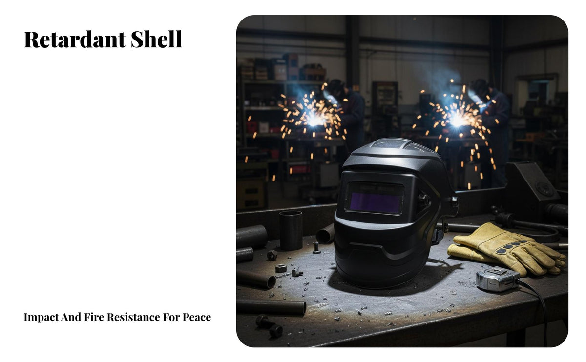 Anti-Glare Auto-Darkening Metal Joining Helmet Heat Resistant Automatic Metal Joining Hood Breathable Design for Polishing