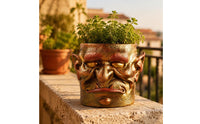 Decorative Head Planter Embossed Head Planter Human Face Pot uncoveredTop Plant Holder Indoor Outdoor Use