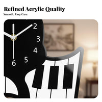 Cat Shaped Wall Clock Silent Movement Musical Cat Clock House Decoration Non-Ticking Timepiece Creative Design for Children