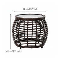 3 Pieces Rattan Table and Chairs Set Balcony Friendly Garden Furniture