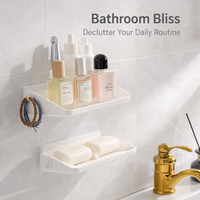 Cabinet and Sink Space-Saving Storage Rack for Bathroom, Wall-Mounted Towel Bar and Kitchen Organizer, Drill-Free Wall Holder
