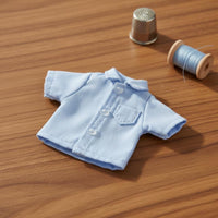 Casual Design Miniature Button-up Shirt with Pocket Short Sleeve Doll Top Toy Accessory for Hobbyists
