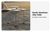 Adjustable Height Folding Table Foldable Portable Aluminum Camping Table Multi-Functional for Street Vendors, Journeyers, Travel, Backyard, Tailgating