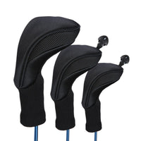 3 Pieces Padded Wood Club Head Form-Fitting Cover-Fitting Golf Club Head Cover Long Neck Sports Accessory Stitched