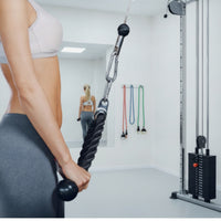 Tricep Pushdown Rope Large Rubber Ends Bicep Flex Rope Portable for Bodybuilders
