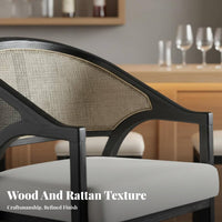 High Stool with Woven backrestrest retroera Design Woven backrest High Chair contemporary chic design Seating Furniture for Adults, Cafe, Kitchen Island, Dining Room