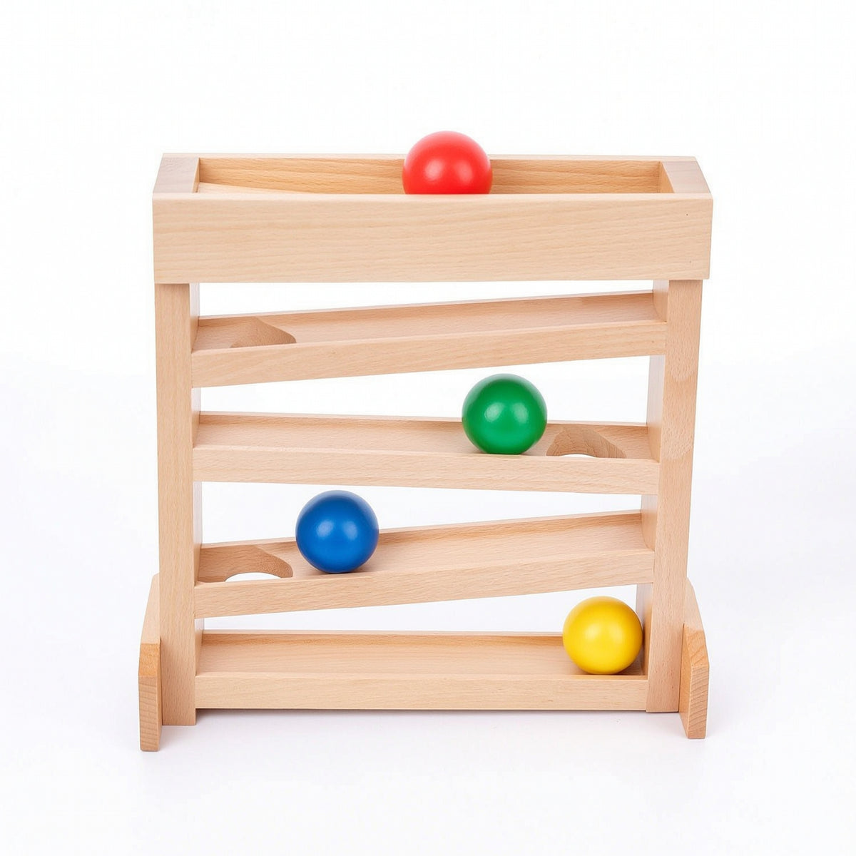 Wooden Ball Tracker Educational Ball Tracker with Ramp Smooth for Daycare