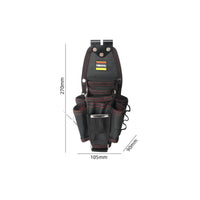 Double-Layer Electrician Tool Pouch Reinforced Tool Pouch with Metal Clip Compact Handsunrestricted for Electrical Work, Construction Sites