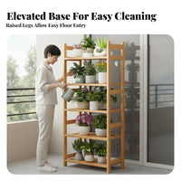 Indoor/Outdoor Use three-level Plant storage areaSaving Multi-Tier Plant Ladder Natural visually appealing Tiered Shelf Freestanding for Gardeners, Home Decorators, Apartment Dwellers, Balcony, casement ledge, Living Room, Patio