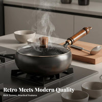 Traditional Iron Wok Naturally Non-Stick Deep Round Bottom Wok Iron Stir Fry Pan Even Heat Distribution Versatile for Chefs