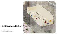 Adhesive Wall Caddy Space Saving Multi-Compartment Toiletries Shelf Waterproof