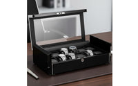 Watch Storage Box Dustproof Clear Top Watch Collection Box Soft Cushioned Pillows Lockable for Closet