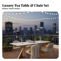 Sintered St Single Tea Table Luxury Design Built-in Tea Table Easy to Clean Home Furniture for Office Professionals, Adults, Balcony, Living Room