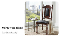 Retro Design Upholstered High-Back Chair Solid Wood Legs Upholstered High-Back Seat Easy Assembly Kitchen Seating Rivet Accenting for Homeowners, Families, Interior Designers, Dining Room, Home Office, Restaurant
