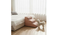 High-Density Foam Dog Stairs Easy to Clean Foam Pet Stairs Soft Dog Ramp with Textile Cover Supportive for Bedside